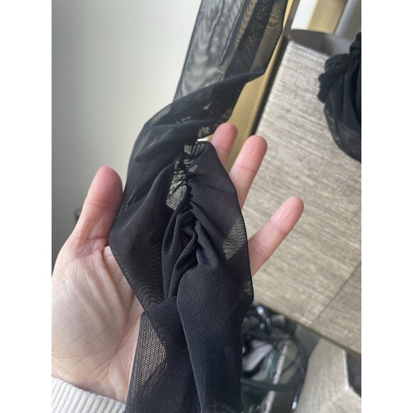 $295 A.L.C. Womens Black V-Neck Mesh Long Sheer Sleeve Blouse Top Size Small - Picture 5 of 8